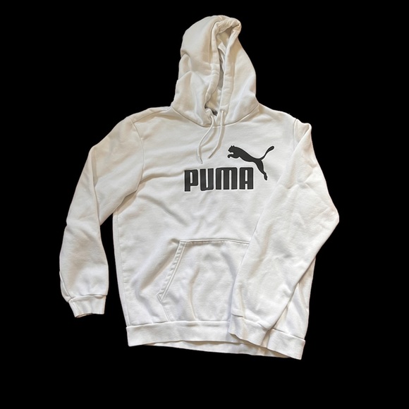 Puma Other - Solid White Puma hoodie hooded sweatshirt men’s size MEDIUM